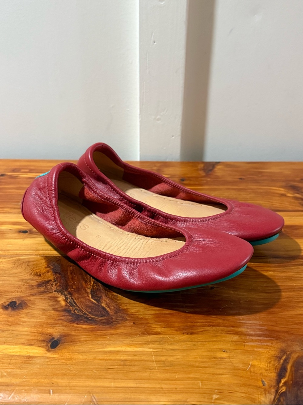 Tieks Cardinal Red Leather Ballet Flats